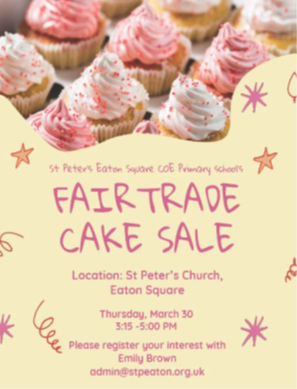 Flyer for a fair trade bake sale